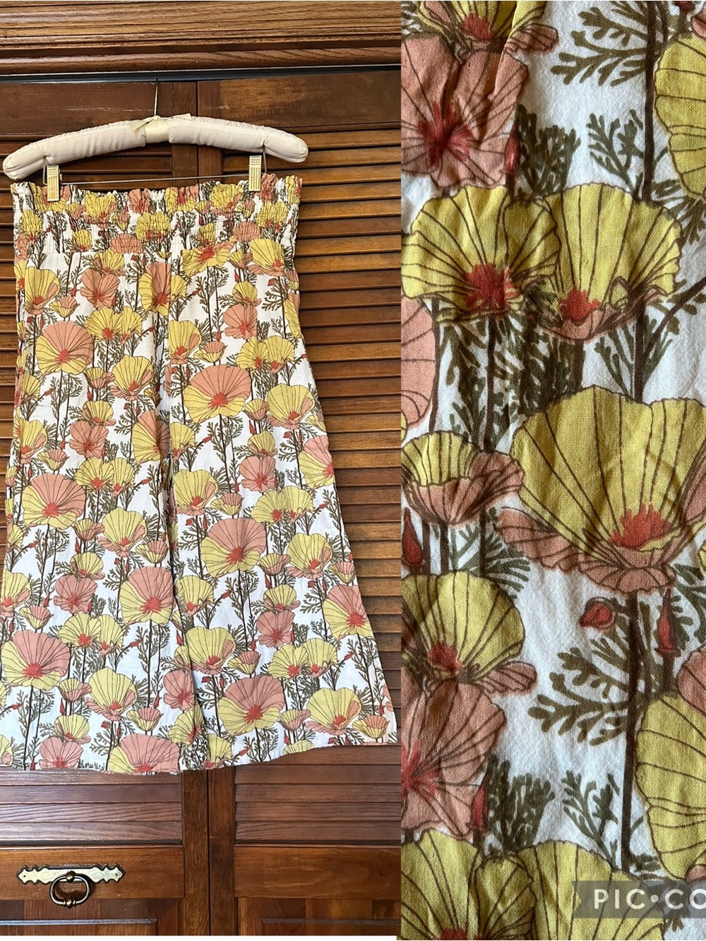 kate quinn California Poppies Cropped Wide Leg Gaucho Pants size small.